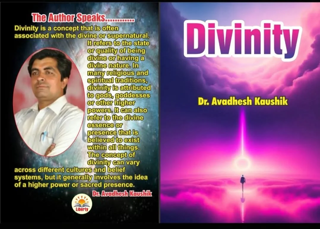Cover spread of Divinity by Dr. Avadhesh Kaushik
