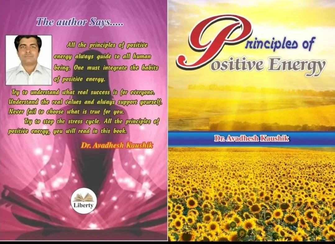 Book cover spread of Principles of Positive Energy by Dr. Avadhesh Kaushik